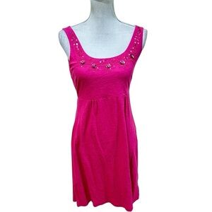 Tommy Bahama Fuchsia Embellished beaded sleeveless scoop neck dress size small